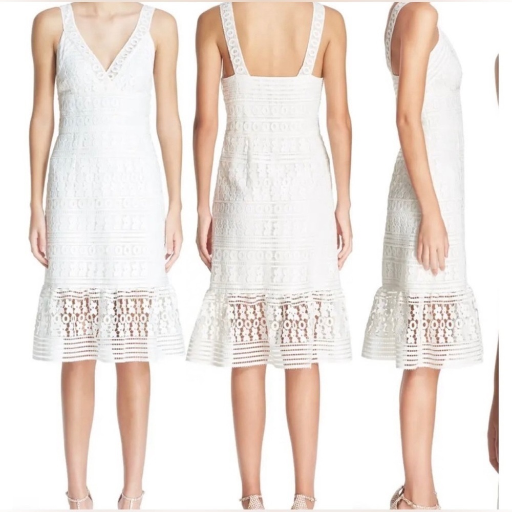 DVF TIANA SLEEVELESS LACE FLOUNCE DRESS Diana Von Furstenberg